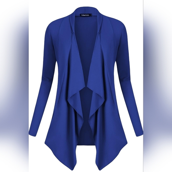 Blue open drape cardigan - Picture 2 of 10